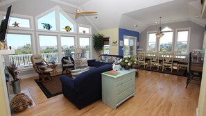 TV, DVD player, streaming services, stereo