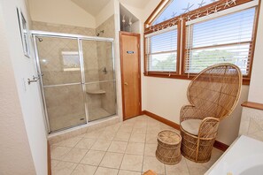 Douche, serviettes fournies