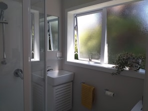 Secadora de cabello, toallas, papel de baño