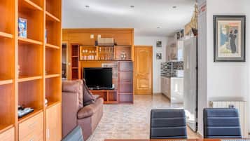 TV, fireplace, table tennis