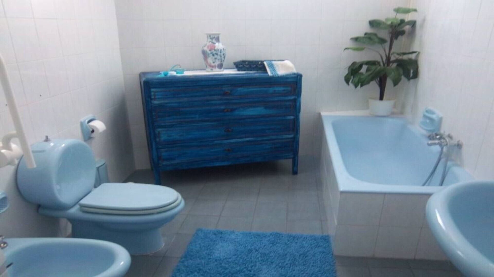 Combined shower/bathtub, hair dryer, bidet, towels