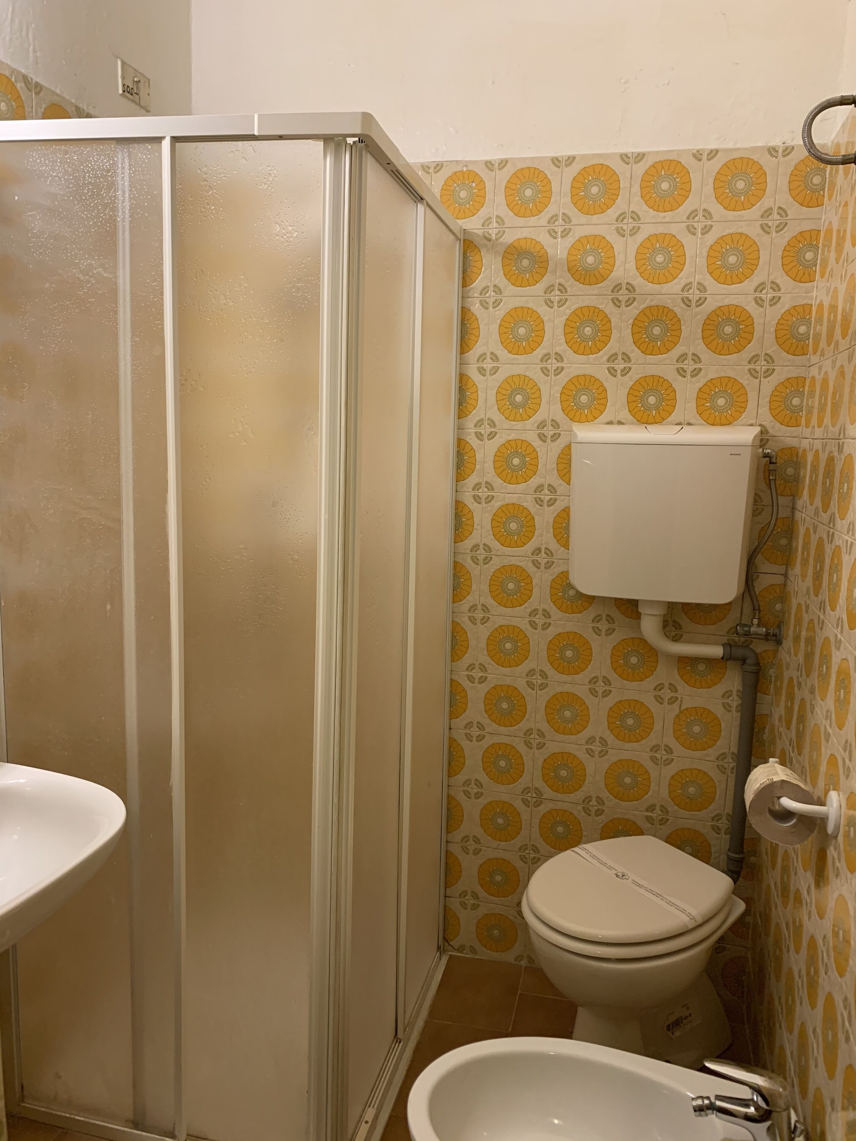 triple room | bathroom | shower, hair dryer, bidet, towels