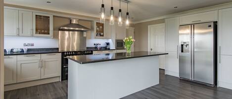 Microwave, oven, dishwasher, high chair