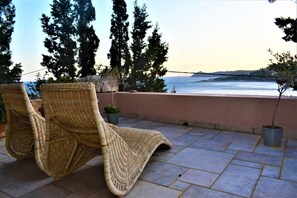 Villa, 3 Bedrooms | Terrace/patio - Zeus Villa- Seaview Luxury Villa (Marathon)