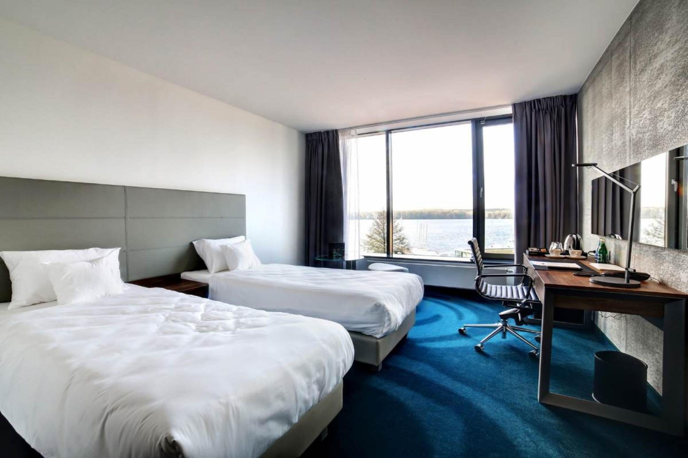 In-room safe, desk, laptop workspace, soundproofing