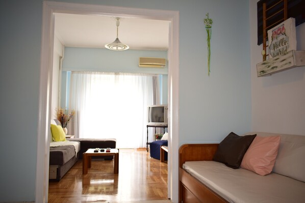 Standard Apartment | Living area | Flat-screen TV - Apartment 6 min from City Center & Acropolis (Athens)