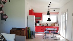 Villa | Living area | Flat-screen TV, fireplace - Antonia's New House with Amazing Garden (Dirfys-Messapia)