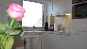 Apartment | Private kitchen | Fridge, microwave, stovetop, dishwasher