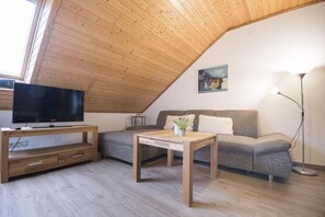 Appartement | Woonkamer | Een televisie en een dvd-speler