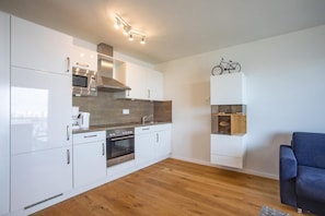 Huoneisto (2-Zi-Hafenwohnung REEDER's NEST Olpen) | Yksityinen keittiö