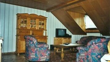 Apartment | Living room | TV, fireplace