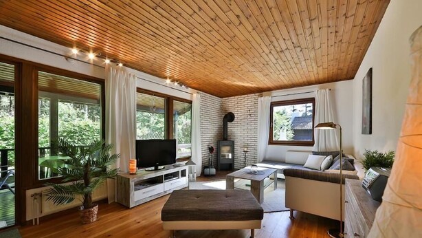 Living room - Waldsee Ferienhaus mit Kamin,w-lan (Clausthal-Zellerfeld)