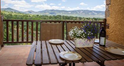 Au milieu, vous pouvez profiter d'une grande terrasse avec barbecue et d'un petit patio avant