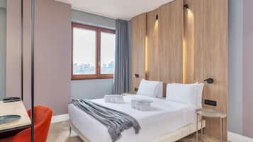 In-room safe, desk, laptop workspace, soundproofing