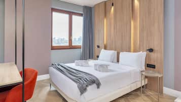 In-room safe, desk, laptop workspace, soundproofing