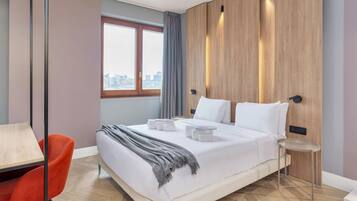 In-room safe, desk, laptop workspace, soundproofing