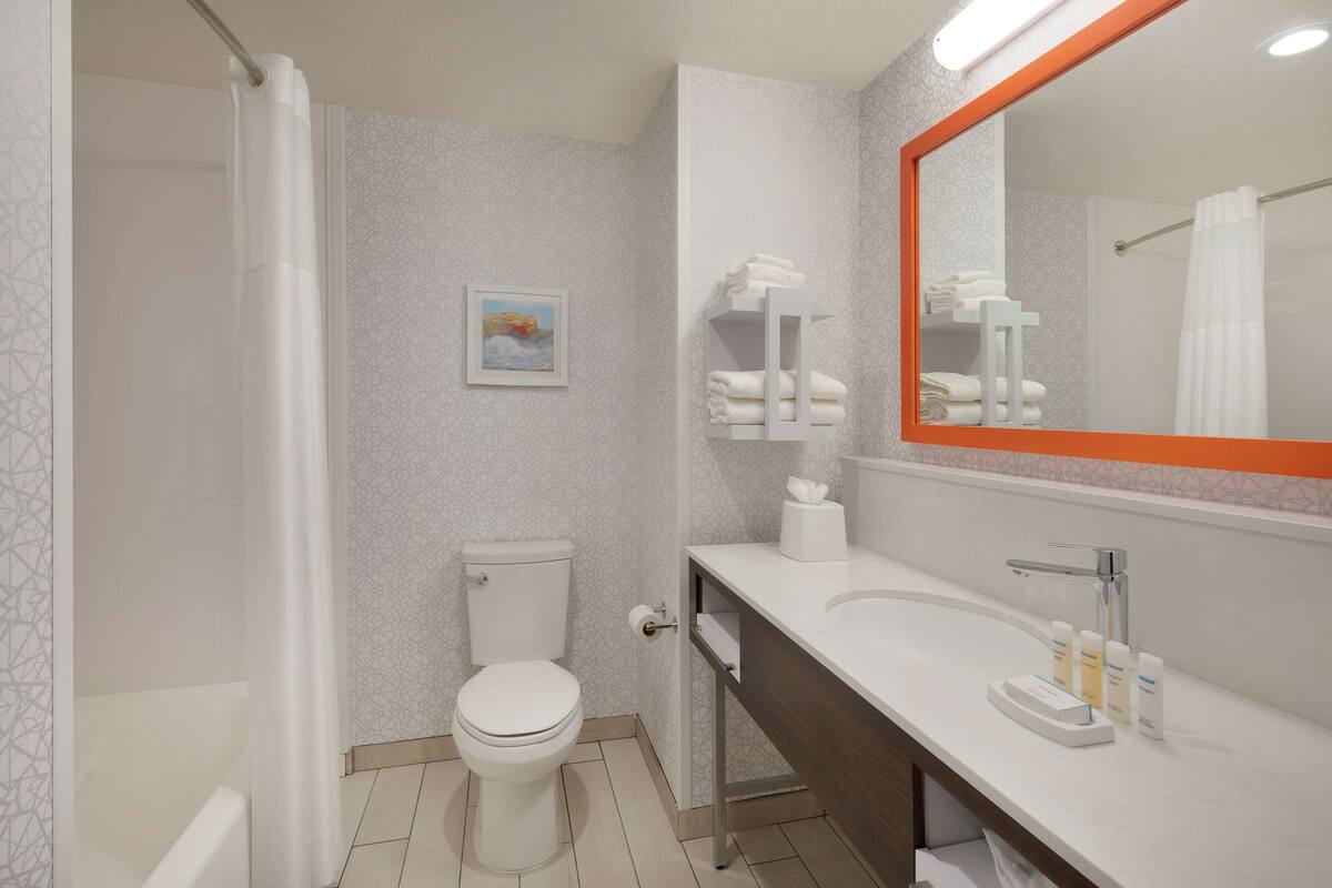 combined shower/bathtub