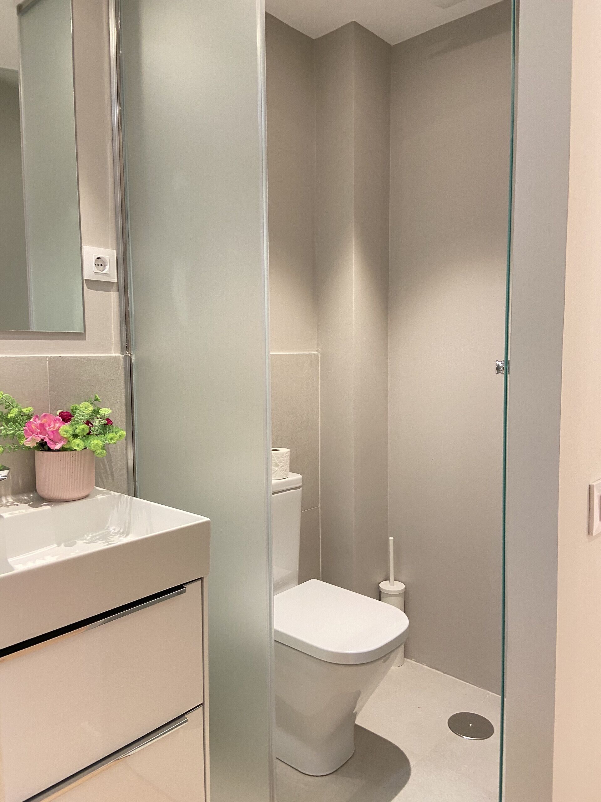 Ducha, secador de pelo y toallas