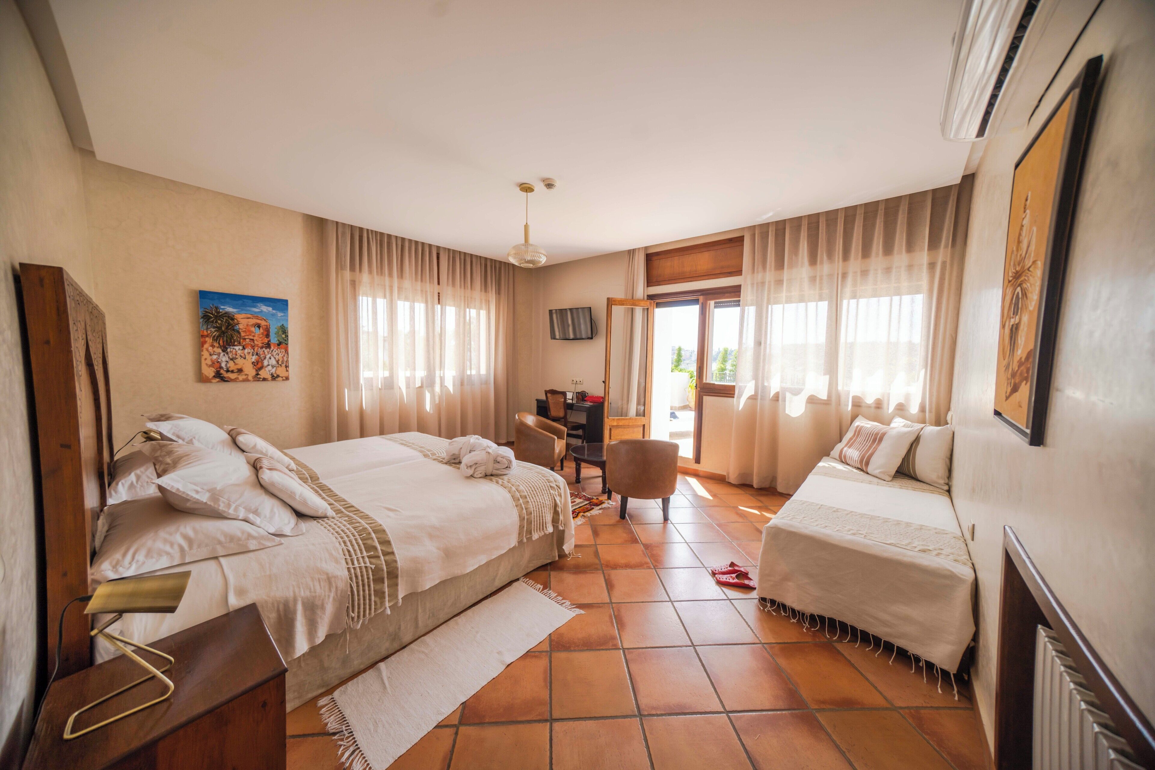 twin room (tamuda) | in-room safe, bed sheets