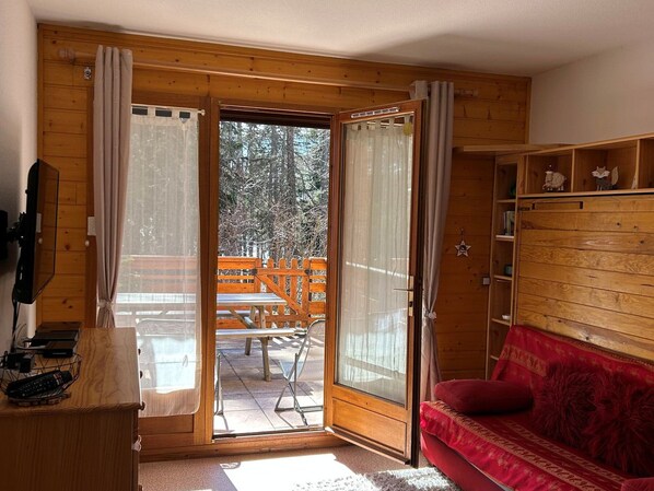 TV - Modern family studio with terrace and WIFI (Le Dévoluy)