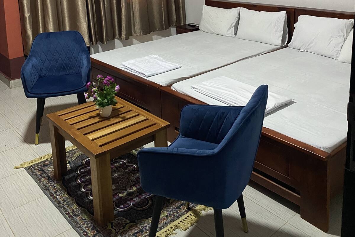 Family Double or Twin Room, 2 Double Beds | Desk, laptop workspace, blackout drapes, iron/ironing board (on request)