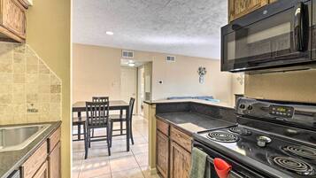 Fridge, microwave, stovetop, dishwasher