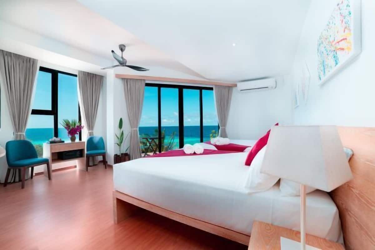 In-room safe, desk, laptop workspace, blackout curtains