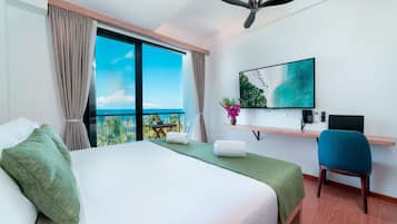 In-room safe, desk, laptop workspace, blackout drapes