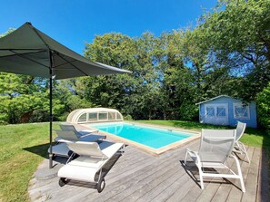 Indoor pool, outdoor pool - Farmhouse with swimming pool in the Golf du Morbihan (Vannes, Carnac, Auray) (Pluvigner)