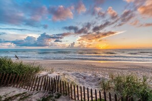 On the beach, sun-loungers, beach towels - Private Beach Access- Direct Oceanfront (Melbourne Beach)