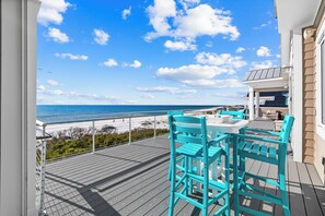 Outdoor dining - Seaclusion:  Beachfront Home- Private Pool, Porch Swings, In Secluded Dunes! (Cape San Blas)