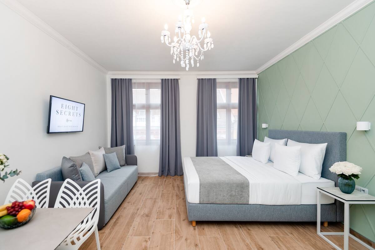 Căn hộ dành cho gia đình (202-403) | Bộ đồ giường cao cấp, phòng cách âm, bàn ủi/dụng cụ ủi quần áo 