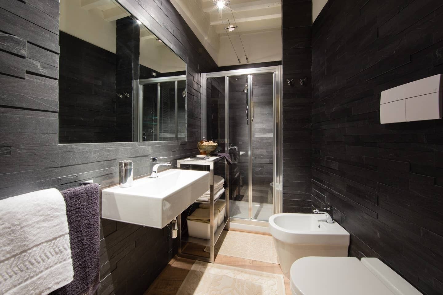 Dusche, Haartrockner, Bidet, Handtücher