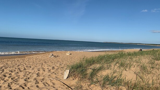 A beach with sand, grass, and the ocean. - Architect house with swimming pool, village heart, 3 km from the beaches (Saint-Georges-d'Oléron)