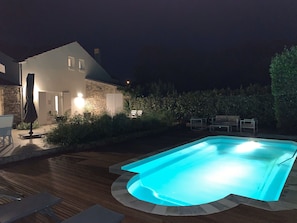 Piscine extérieure, piscine chauffée