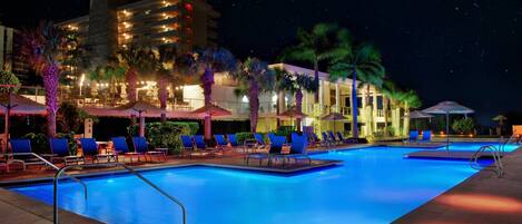 Outdoor pool, a heated pool