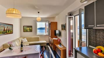 Apartment | Living area | 32-inch LCD TV with cable channels, TV