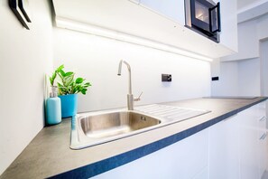 Fridge, microwave, stovetop, dishwasher