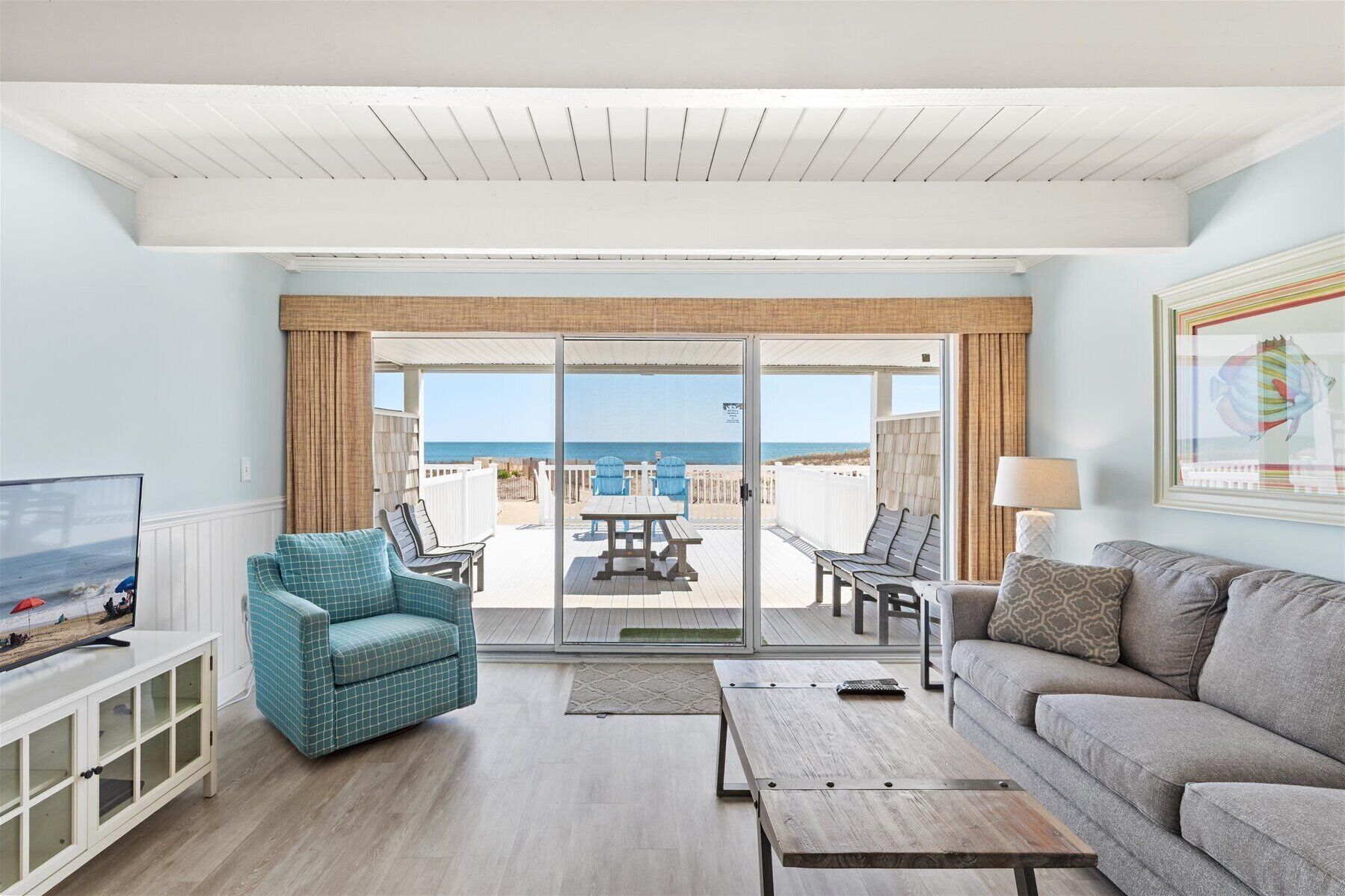 Flat-screen TV, DVD player