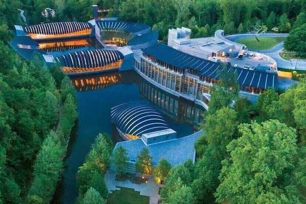 Crystal Bridges museum, Bentonville. The trails are filled with sculptures.