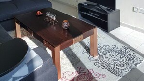 Comfort Apartment | Living area | LCD TV - Beautiful 1Bedroom apartment Near Metro (Dubai)