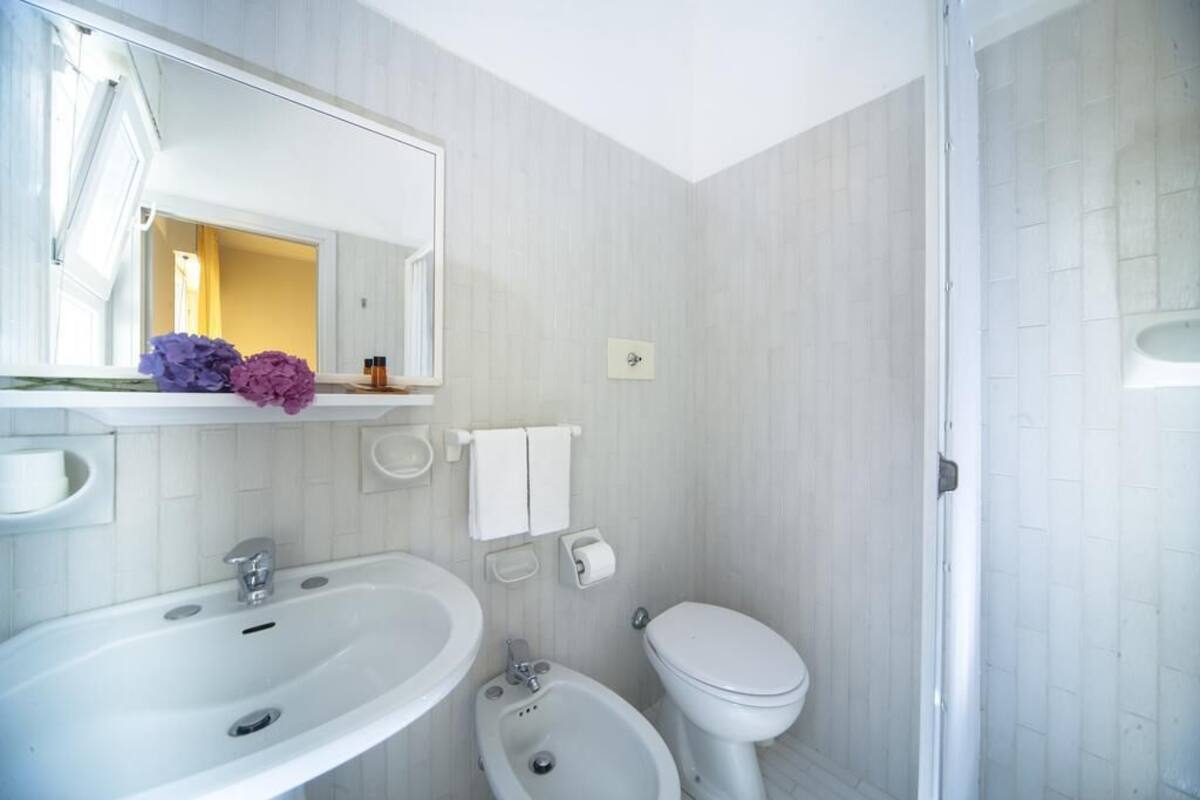 Regadera, secadora de cabello, toallas