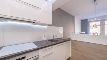 Frigorífico, horno, placa de cocina y lavavajillas