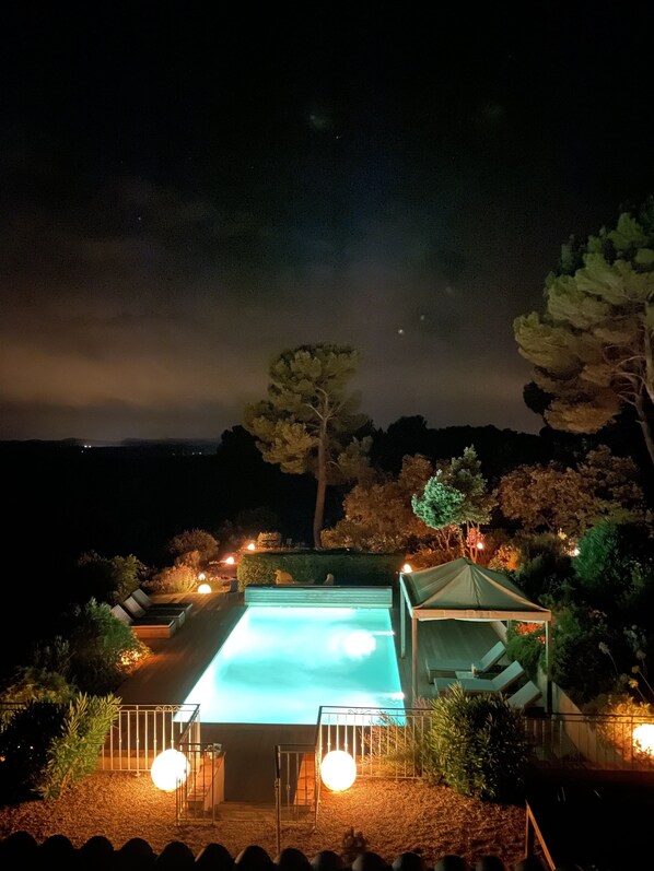 Outdoor pool, a heated pool