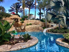 A rooftop pool