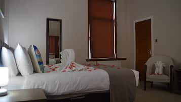 Desk, blackout drapes, soundproofing, iron/ironing board