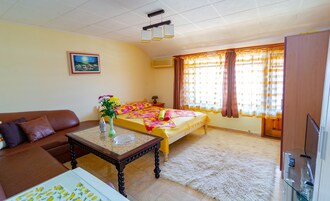 Apartment, 1 Bedroom, Balcony, Sea View | Living room | 25-cm TV with cable channels
