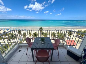 Outdoor dining - Beachfront in of Isla Verde W/D  Great value (Carolina)