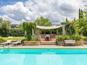 Pool - Lovely apartment in villa with WIFI, private pool, TV, patio, pets allowed and panoramic view (Castellina In Chianti)