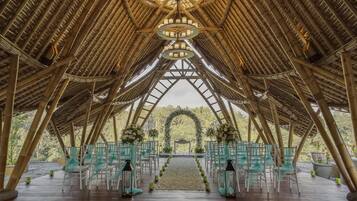 Outdoor banquet area